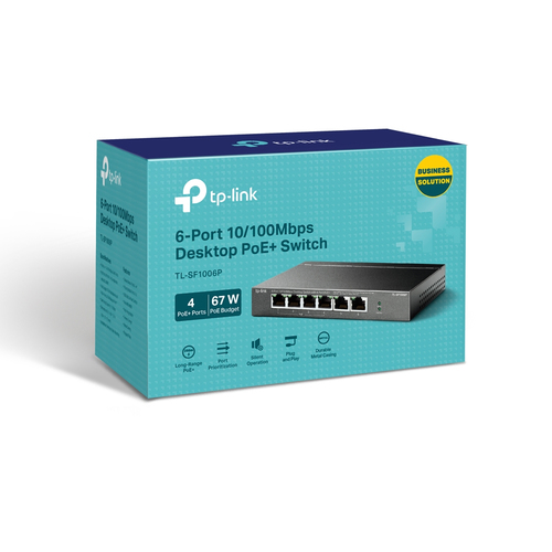 Miniatura 4 de Switch TP-Link TL-SF1006P No administrado, RJ-45 6, Fast Ethernet (10/100), (PoE +) 4, Negro