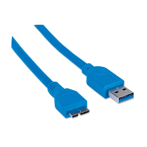 Miniatura 5 de Cable USB Manhattan Cable para Dispositivos USB Micro-B de SúperVelocidad USB A a Micro-USB B, 5000 Mbit/s, Azul