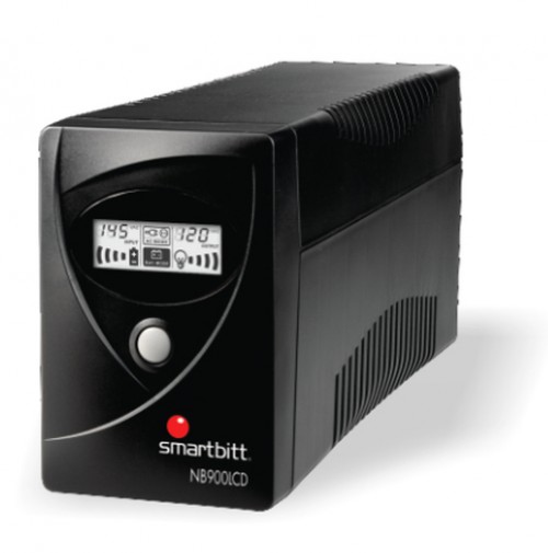 No Break Smartbitt SBNB900LCD 0.9 kVA / 480 W, Entrada 145 V, 6 salidas AC, Negro