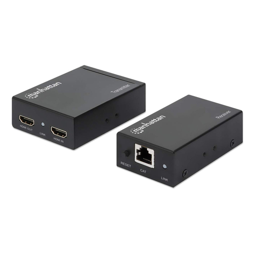 EXTENSOR Manhattan Kit extensor de HDMI sobre Ethernet Transmisor y receptor AV, 1920 x 1200, Hasta 100 m, Negro