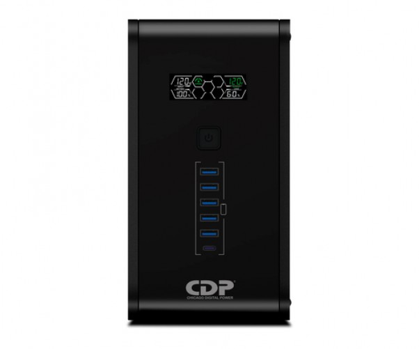 No Break CDP R-SMART2010 2 kVA / 1200 W, Entrada 145 V, 10 salidas AC, Negro