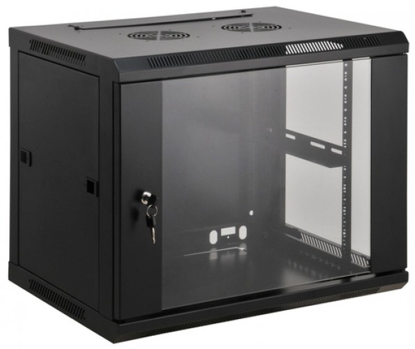 Rack Intellinet Gabinete Mural 19" Tipo Bastidor de pared, Capacidad del rack 9U, Peso Max. 60 kg, Tamaño 48.3 cm (19"), Color Negro