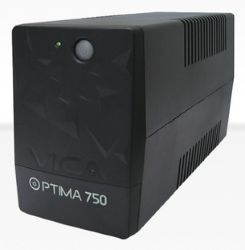 No Break Vica Optima 750 0.75 kVA / 375 W, Entrada 145 V, 6 salidas AC, Negro