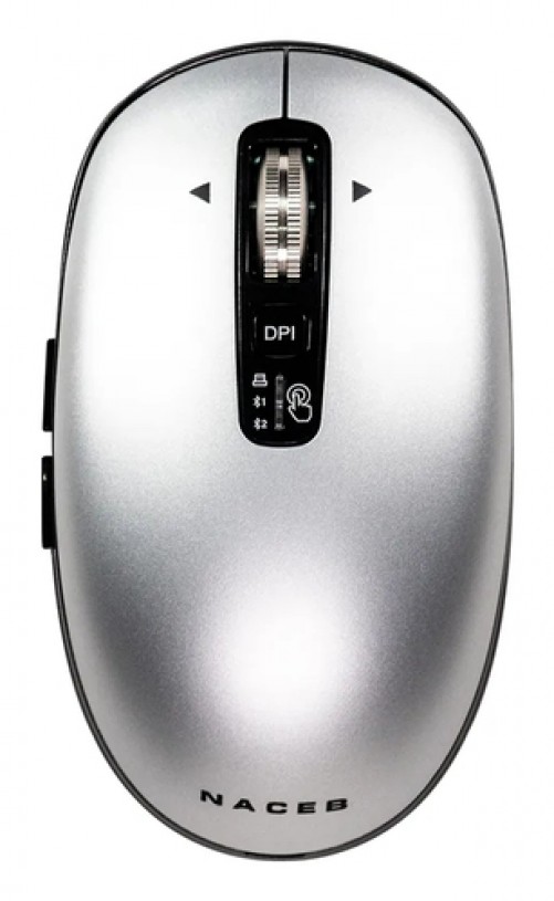 Mouse Naceb Technology NA-0131 6 Botones, 3200 DPI, Bluetooth, Gris