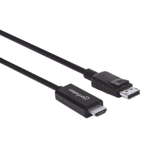 Miniatura 5 de Adaptador vídeo Manhattan Cable DisplayPort a HDMI 4k@60Hz DisplayPort a HDMI, 3 m, Negro