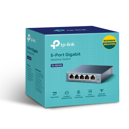 Miniatura 3 de Switch TP-Link TL-SG105 No administrado, L2, RJ-45 5, Gigabit Ethernet (10/100/1000), Negro