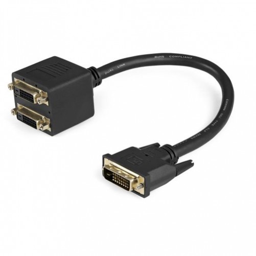 Cable DVI StarTech.com 0.3 m, DVI-D a 2 x DVI-D, Negro