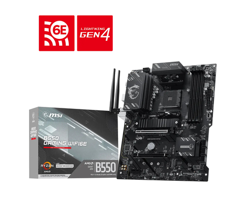 Tarjeta madre MSI B550 GAMING WIFI6E Socket AM4, 4000 DDR4-SDRAM, Wifi Si, Bluetooth Si