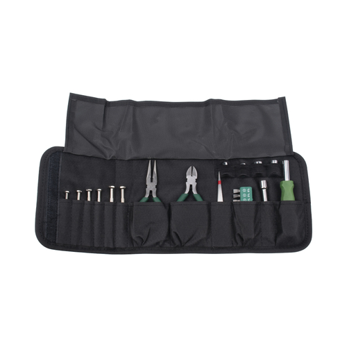 Juego de Herramientas en Estuche Porta?til con 25 Pzas.  (Desarmadores Finos + Pinzas + Puntas + Maneral).
