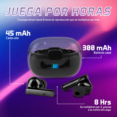 Miniatura 4 de Audífonos Vorago ESB-301-PRO Intra auditivo, True Wireless Stereo (TWS), Bluetooth, Negro, Transparente