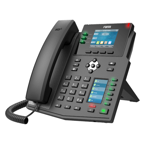 Teléfono Ip Fanvil X4U Terminal con conexión por cable, PoE, 12 líneas, Negro