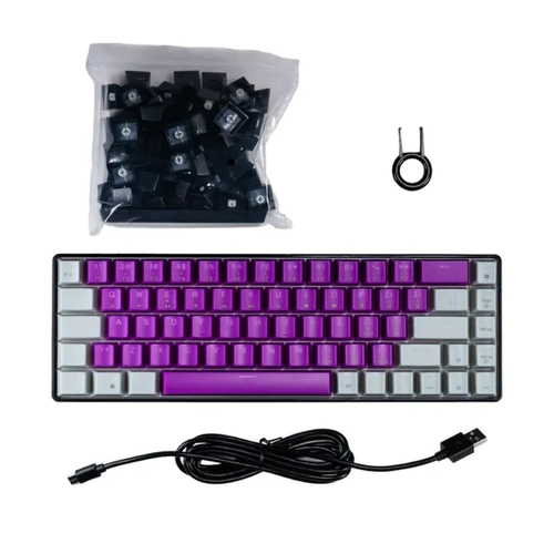 Miniatura 5 de Teclado Naceb Technology NA-0963 Alámbrico, USB, Interruptor mecánico, LED RGB, Negro, Gris, Púrpura