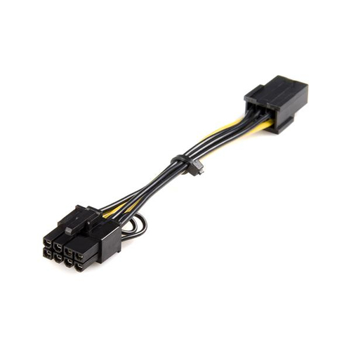 Cable de poder StarTech.com PCI-E (8-pin), PCI-E (6-pin), 0.155 m, Negro, Amarillo