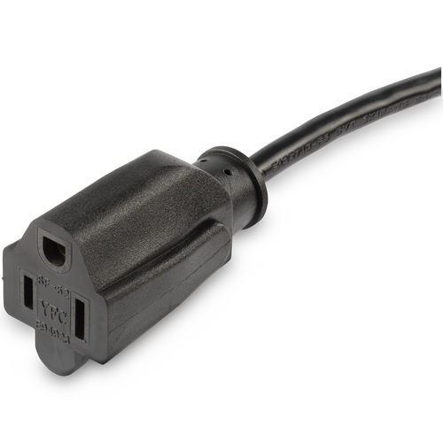 Miniatura 5 de Cables de poder StarTech.com Macho, Hembra 125 V, 0.5 m, Negro