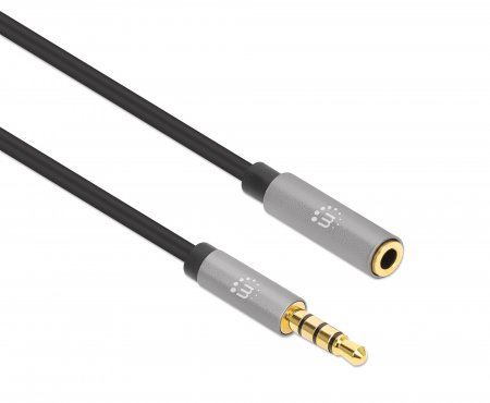 Miniatura 5 de Cable de audio Manhattan Extensión de Cable Auxiliar de Audio Estéreo 3,5mm a 3,5mm, 5 m, Negro