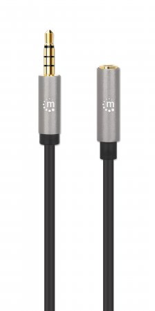 Miniatura 4 de Cable de audio Manhattan Extensión de Cable Auxiliar de Audio Estéreo 3,5mm a 3,5mm, 5 m, Negro
