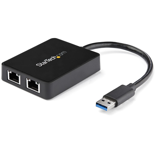 Tarjetas de red StarTech.com USB, RJ-45 2, 5000 Mbit/s, Alámbrico, Negro