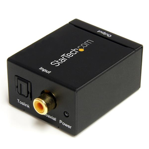 Convertidor StarTech.com Audio digital, entrada óptica, Salida (L,R), Acero, Negro