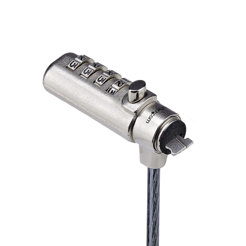 Miniatura 5 de Cable antirrobo StarTech.com Kensington, Cerradura con combinación, 2 m, Acero al carbón, Negro, Plata