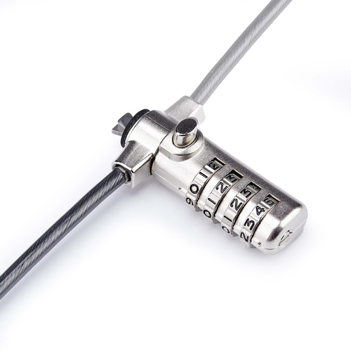 Miniatura 3 de Cable antirrobo StarTech.com Kensington, Cerradura con combinación, 2 m, Acero al carbón, Negro, Plata