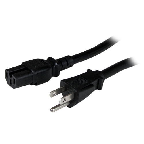 Cables de poder StarTech.com Macho, Macho 125 V, 1.2 m, Negro