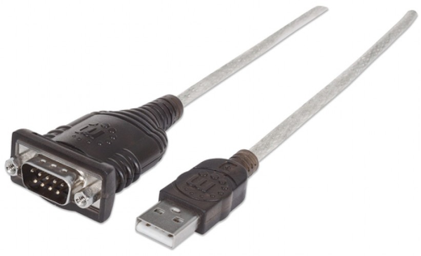 Cable serial Manhattan 151856 0.45 m, USB A a Serial/COM/RS232/DB9, Macho- Macho