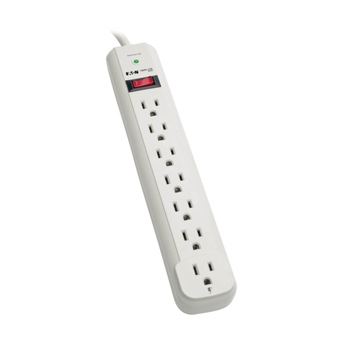 Supresor de picos Tripp Lite 120 V, 1800 W, 1080 J, 50 - 60 Hz, 7 contactos, NEMA 5–15P, Gris