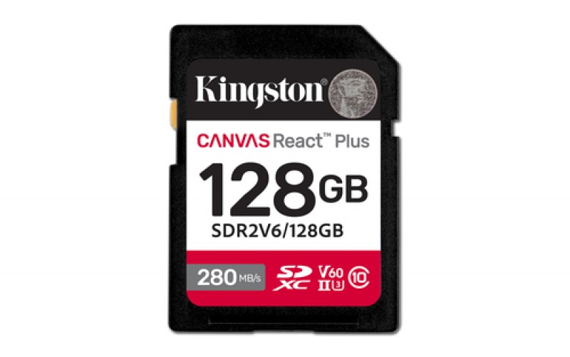 Memoria Kingston Technology Canvas React Plus 128 GB, Velocidad 280 MB/s, Clase 10