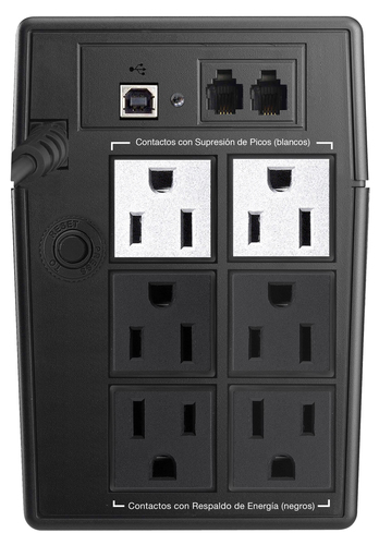 Miniatura 4 de No Break Koblenz 5516 USB/R 0.55 kVA / 330 W, 320 J, 6 salidas AC, Negro