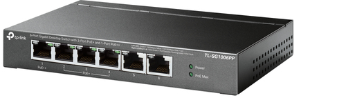 Miniatura 3 de Switch TP-Link TL-SG1006PP No administrado, RJ-45 6, Gigabit Ethernet (10/100/1000), 4 POE, Gris