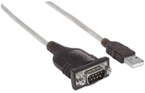 Miniatura 5 de Cable serial Manhattan Convertidor Serial a USB 0.45 m, USB A a Serial/COM/RS232/DB9, Macho- Macho