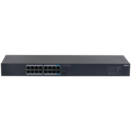 Switch Dahua Technology SG1016 No administrado, L2, RJ-45 16, Gigabit Ethernet (10/100/1000), Negro