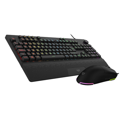Kit Teclado y Mouse Balam Rush BR-936903 USB, Interruptor de membrana, Retroiluminado, Alámbrico, 12800 DPI, Negro