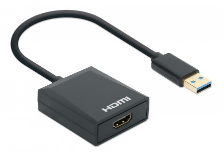 Miniatura 5 de Adaptador Video Manhattan Convertidor de USB-A a HDMI 1080p, CE FCC RoHS REACH UKCA, Negro, Plástico, Windows 10, Windows 11, Windows 7, Windows 8.1, MacOS, 45 mm