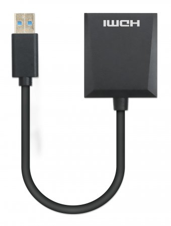 Miniatura 3 de Adaptador Video Manhattan Convertidor de USB-A a HDMI 1080p, CE FCC RoHS REACH UKCA, Negro, Plástico, Windows 10, Windows 11, Windows 7, Windows 8.1, MacOS, 45 mm