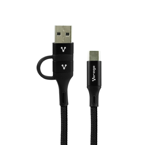 Miniatura 3 de Cable USB Vorago CAB-126 USB A/USB C a USB C, Negro