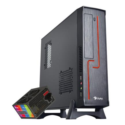 Miniatura 2 de Gabinete Stylos STGAKL1B Factor de forma pequeña (SFF), PSU 550 W, PSU Si, Negro, Rojo