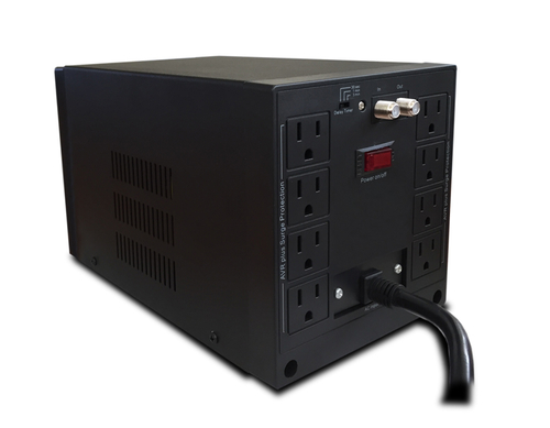 Miniatura 2 de Regulador CDP R-AVR3008 3 kVA / 1500 W, Entrada 120 V, 8 salidas AC, Negro, Gris