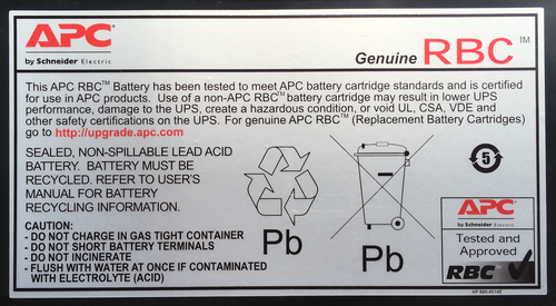 Miniatura 3 de Bateria para UPS APC RBC133 Sealed Lead Acid (VRLA), 432 VAh, Negro