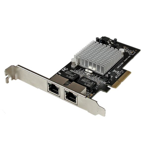 Tarjetas de red StarTech.com PCI Express, RJ-45 2, 2000 Mbit/s, Alámbrico, Aluminio, Negro