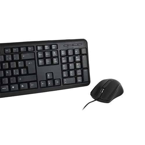 Miniatura 3 de Kit Teclado y Mouse Perfect Choice PC-201076 USB, Interruptor de membrana, Alambrico, 1000 DPI, Negro