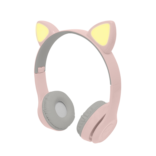 Diadema Perfect Choice Catto PC-116998, Inalambrico, 3.5 mm, Bluetooth, Rosa