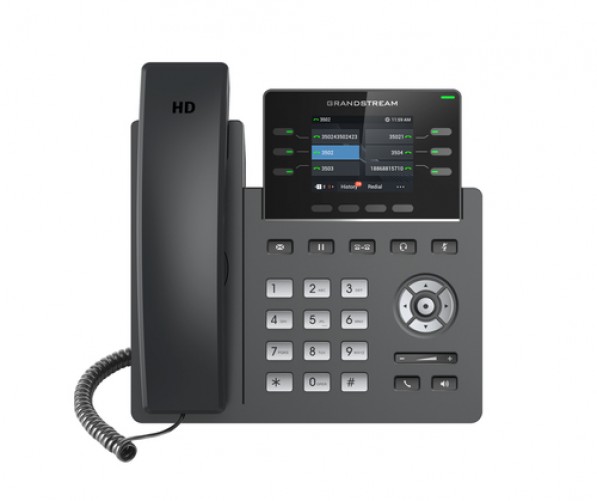 Telefono IP de 3 linea Sip con 6 cuenta - Gigabit con PoE, conferencia de 5 participantes, incluye su fuente de alimentacion