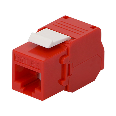 Ma?dulo Jack Keystone Cat5e (toolless), con terminacia?n en a?ngulo 180 a? Color Rojo, Compatible con Faceplate y Patchpanel Linkedpro