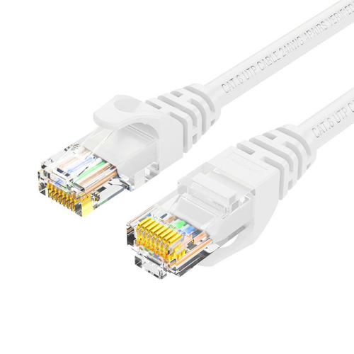 Cable de Parcheo (Patch Cord) / UTP / Cat. 6 (24 AWG ) / 0.50 Metros / Color Blanco/ Ideal para PoE+ / Interior