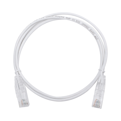Cable de Parcheo Slim UTP Cat6 - 1 metro, Blanco, Dia?metro Reducido (28 AWG)