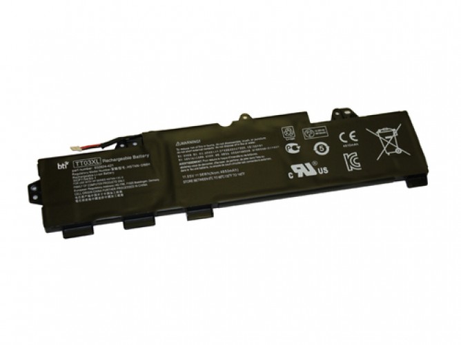 Bateria BTI TT03XL- Polímero de litio, 11.55 V, 4850 mAh, Negro