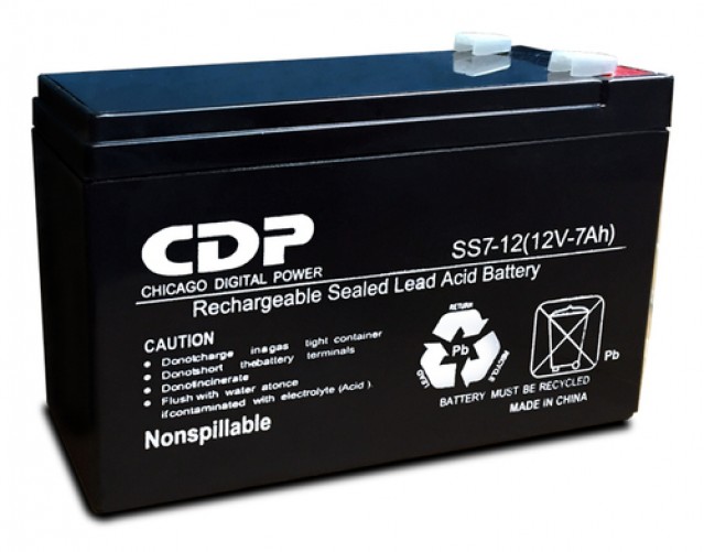 Bateria para UPS CDP SLB12-7 Sealed Lead Acid (VRLA), 12 V, 7 Ah, Negro