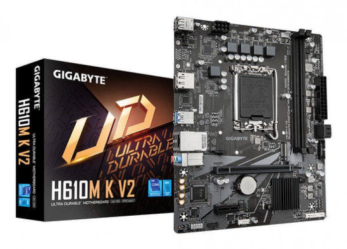Tarjeta madre GIGABYTE H610M K V2 LGA 1700, 2 DDR5-SDRAM, Micro ATX