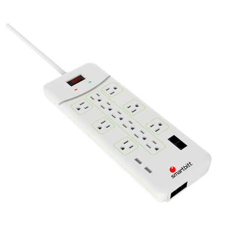 Miniatura 2 de Supresor de picos Smartbitt SBSS1350J-12 120 V, 1350 J, 50 - 60 Hz, 12 contactos, Blanco
